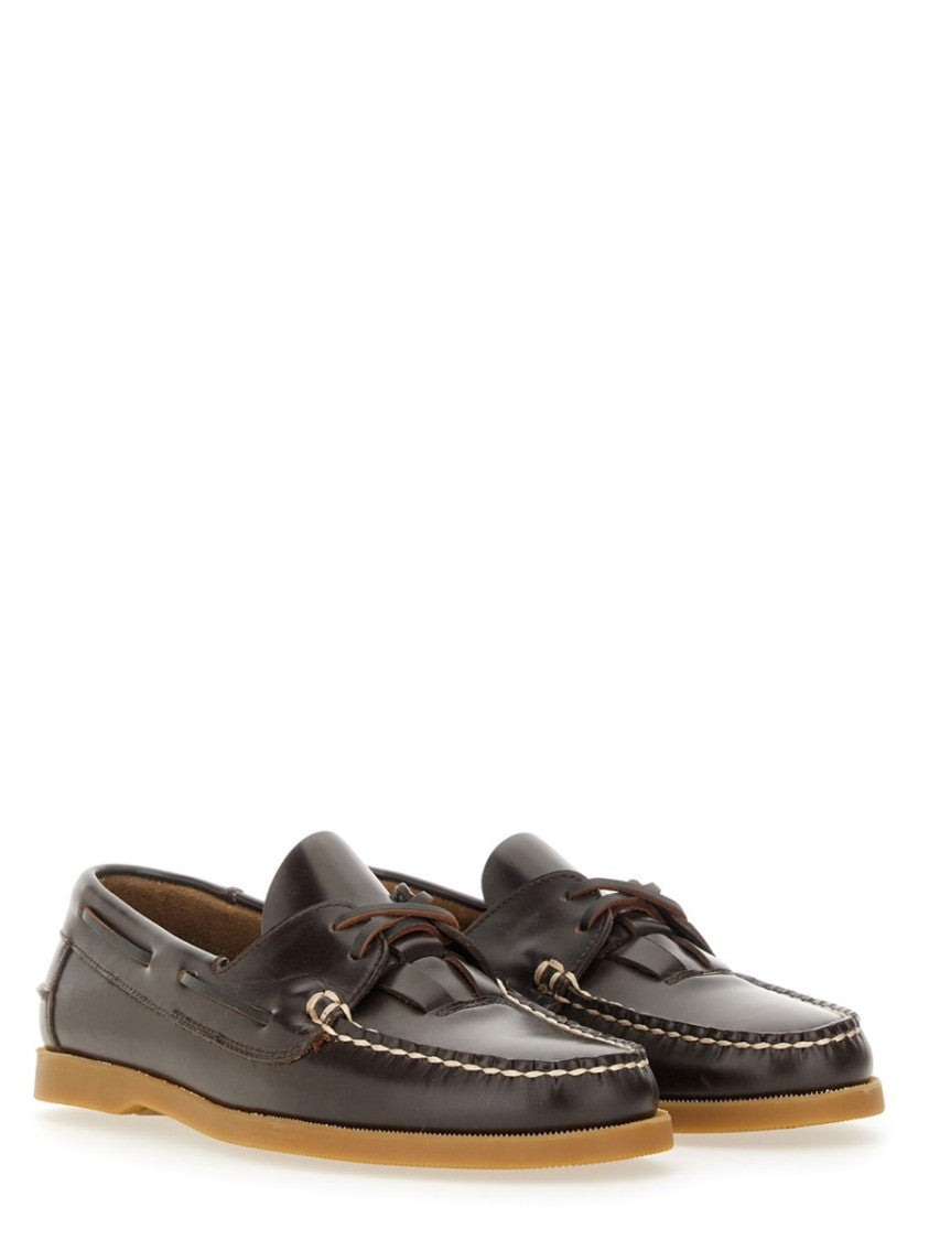 Hereu Brown Calf Leather Boat Moccasins