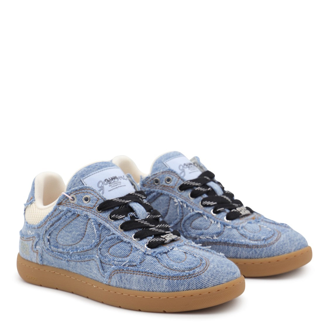 Ganni Light Blue Cotton Sneakers