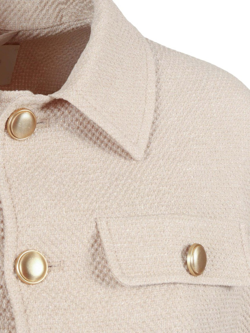 Circolo 1901 Cropped Linen Cotton Flap Jacket