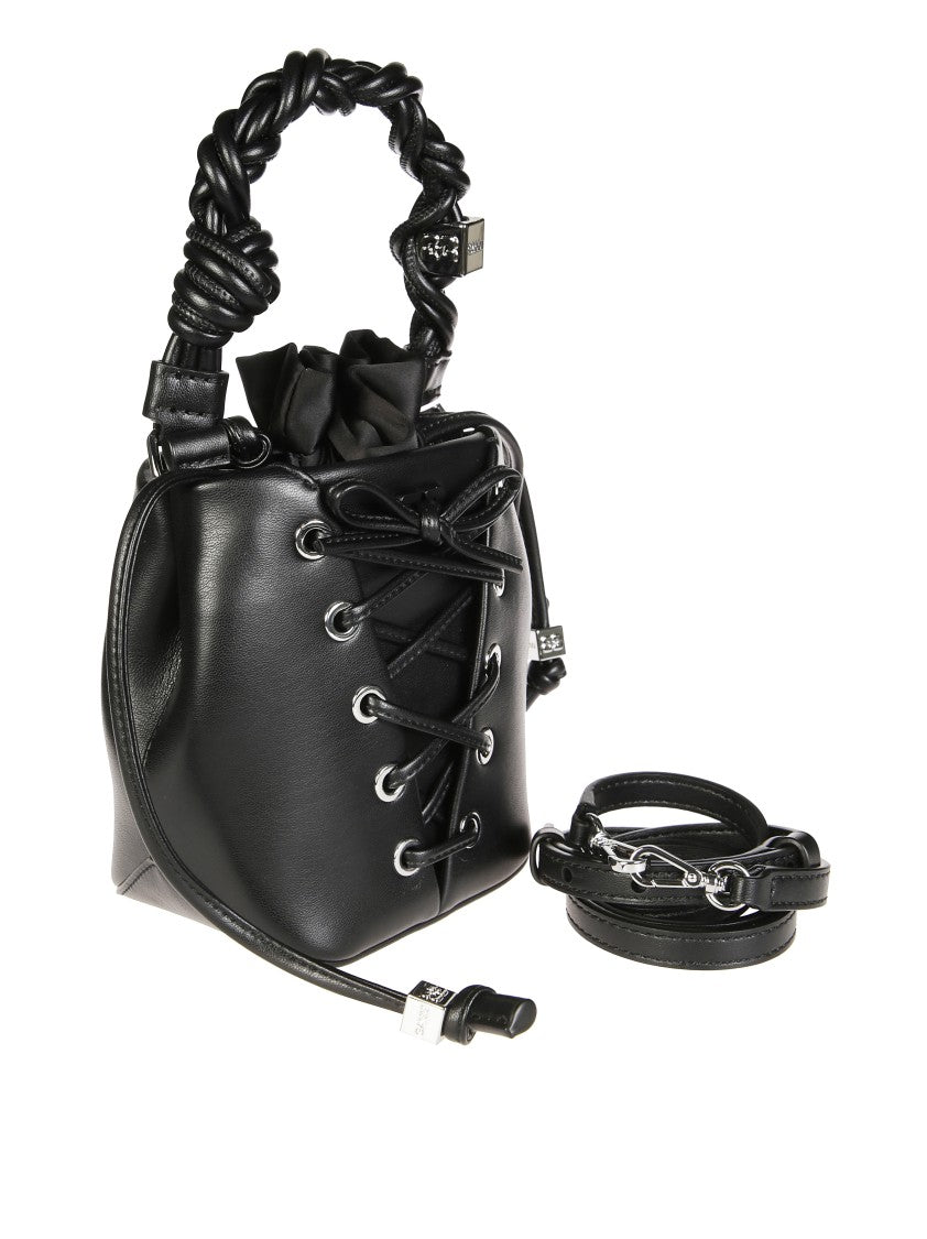 Ganni Mini Bucket Bag With Braided Handle