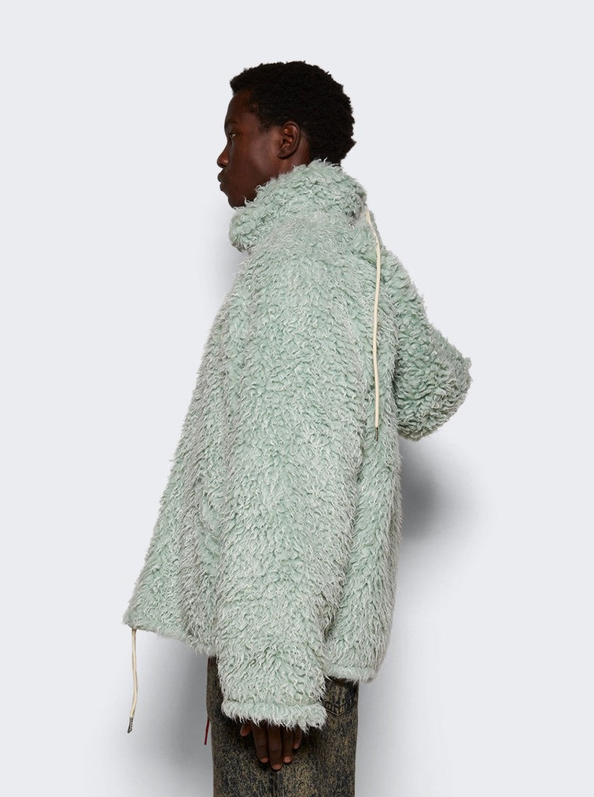Marni Shaggy Jacket With Detachable Hood Linden Green