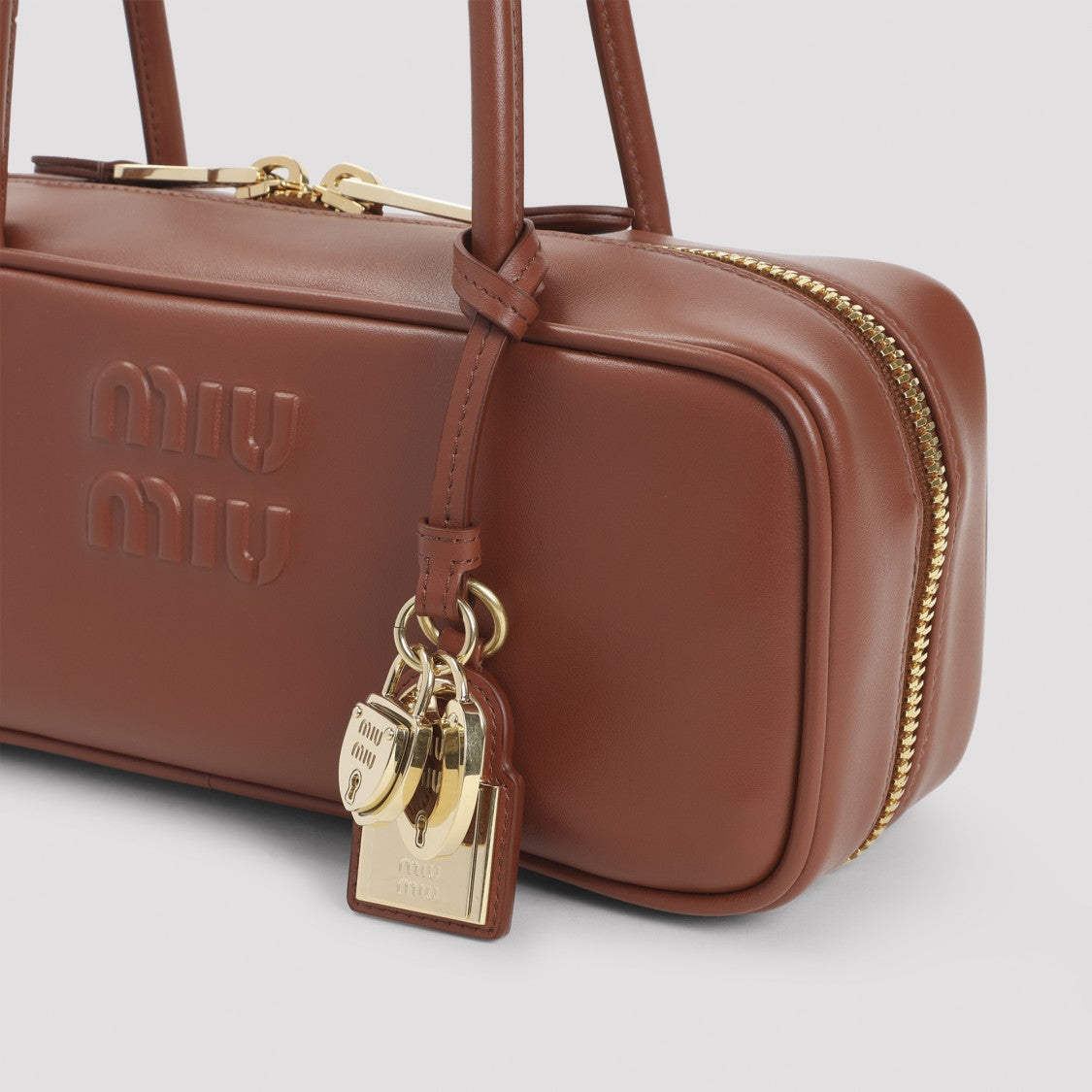 Miu Miu Rectangular Brown Calf Leather Handbag