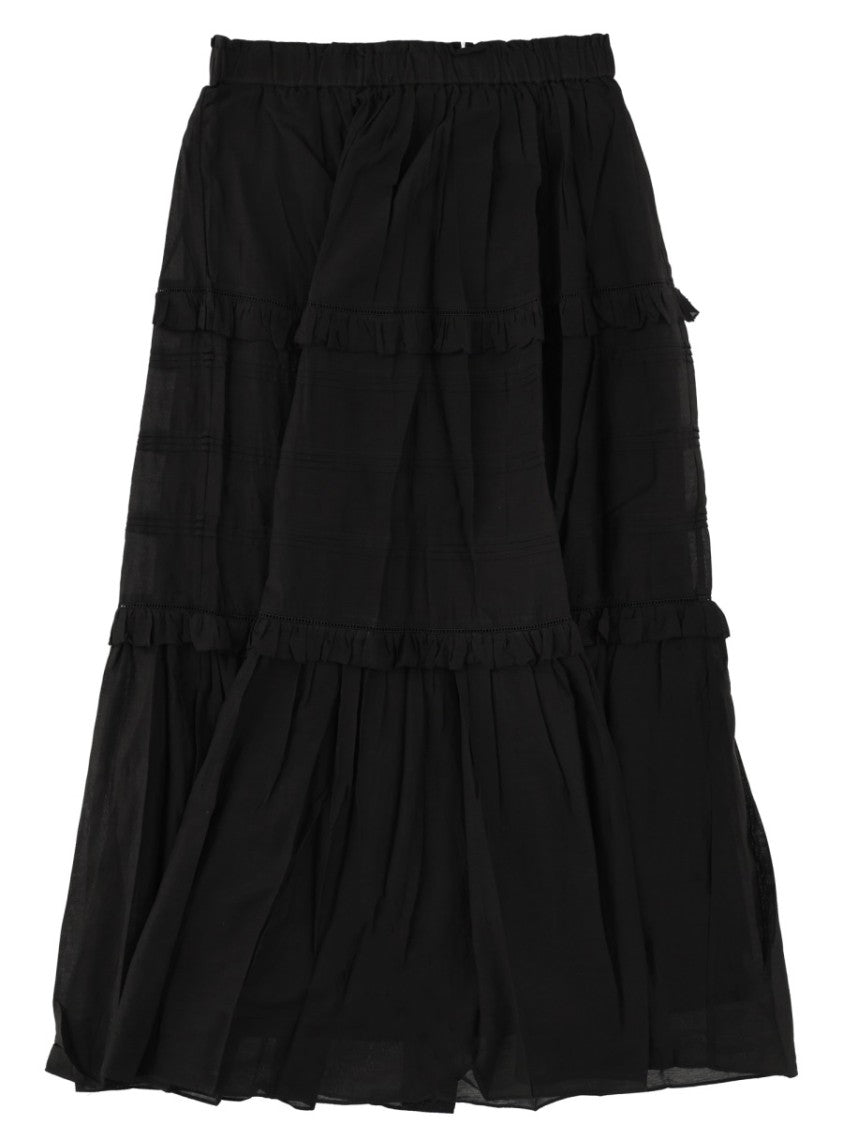 Isabel Marant Étoile Black Volody Tiered Ruffle Skirt