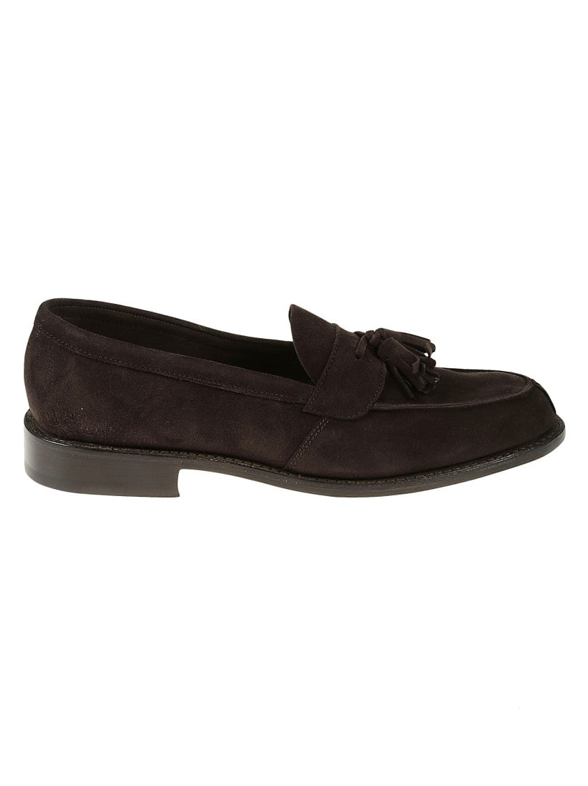 Tricker's Brown Suede Loafers With Tassel Detail