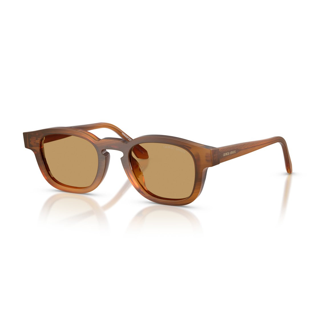 Giorgio Armani 0Ar8254u Translucent Brown Acetate Sunglasses With Rounded Square Frame