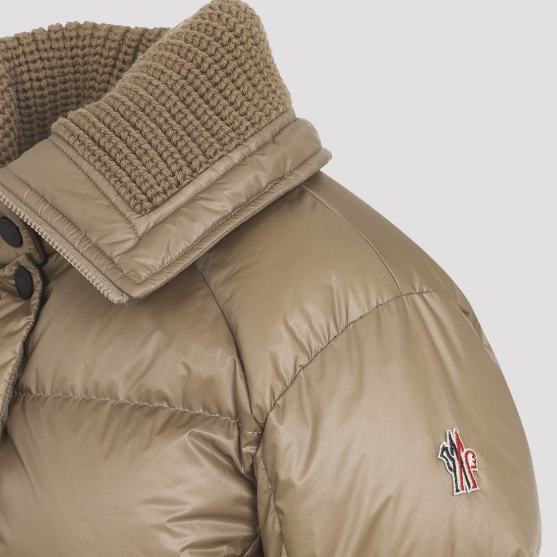 Moncler Grenoble Camel Padded Bataillouse Jacket With Adjustable Waist