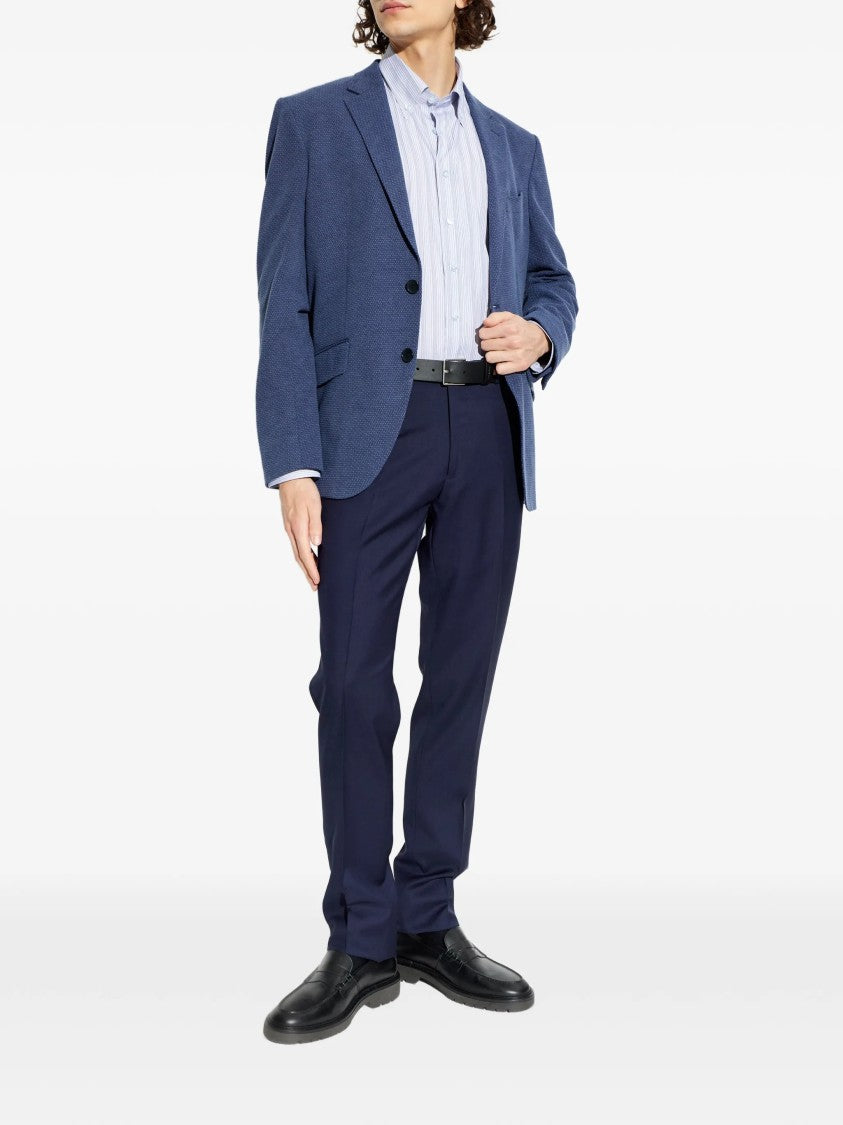 Etro Roma Jersey Blue Textured Floral-Lined Jacket