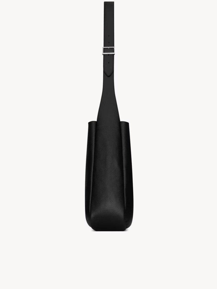 Saint Laurent 5A7 Hobo Black Leather Adjustable Shoulder Bag
