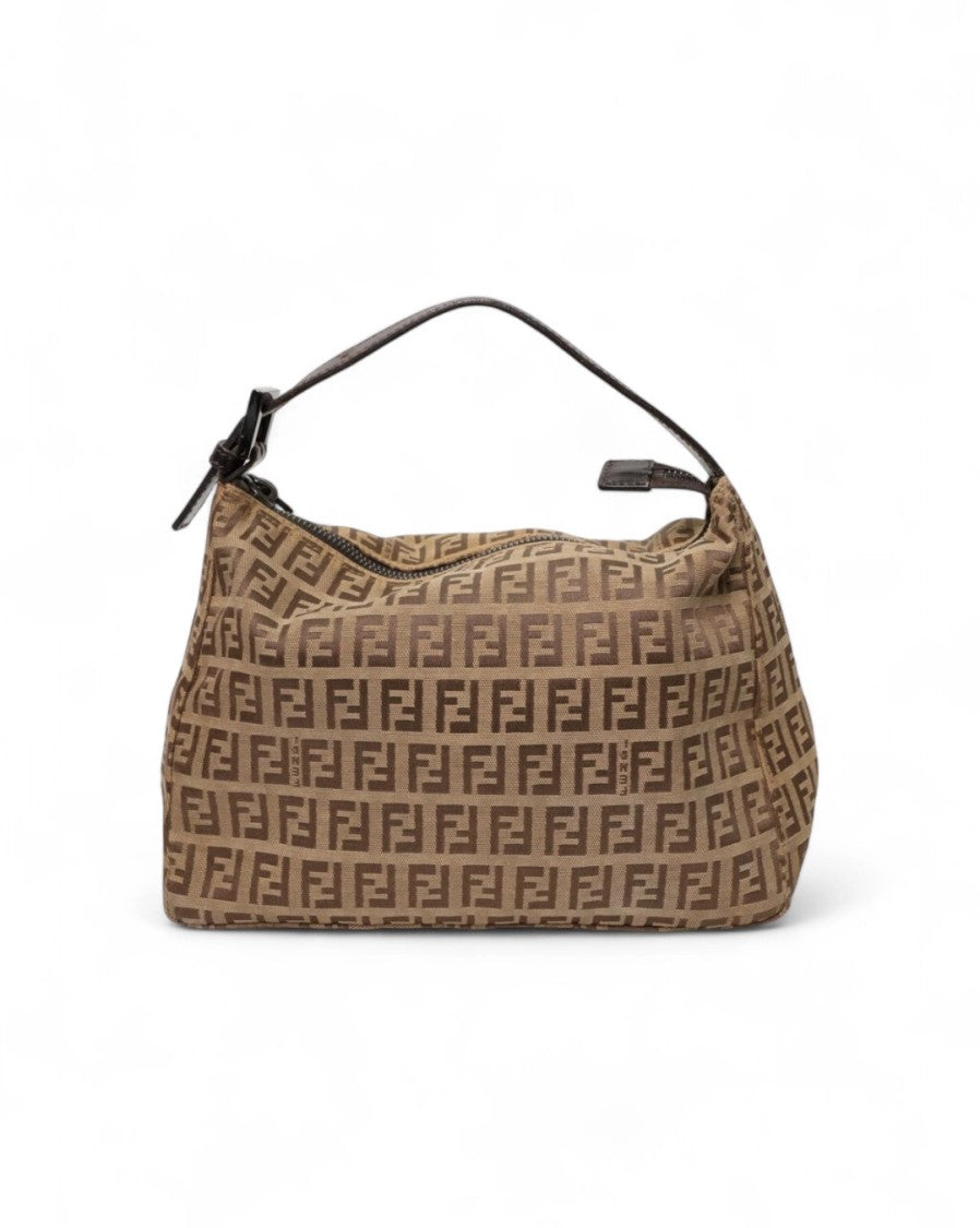 Fendi Small Ff Logomania Brown Clutch Bag