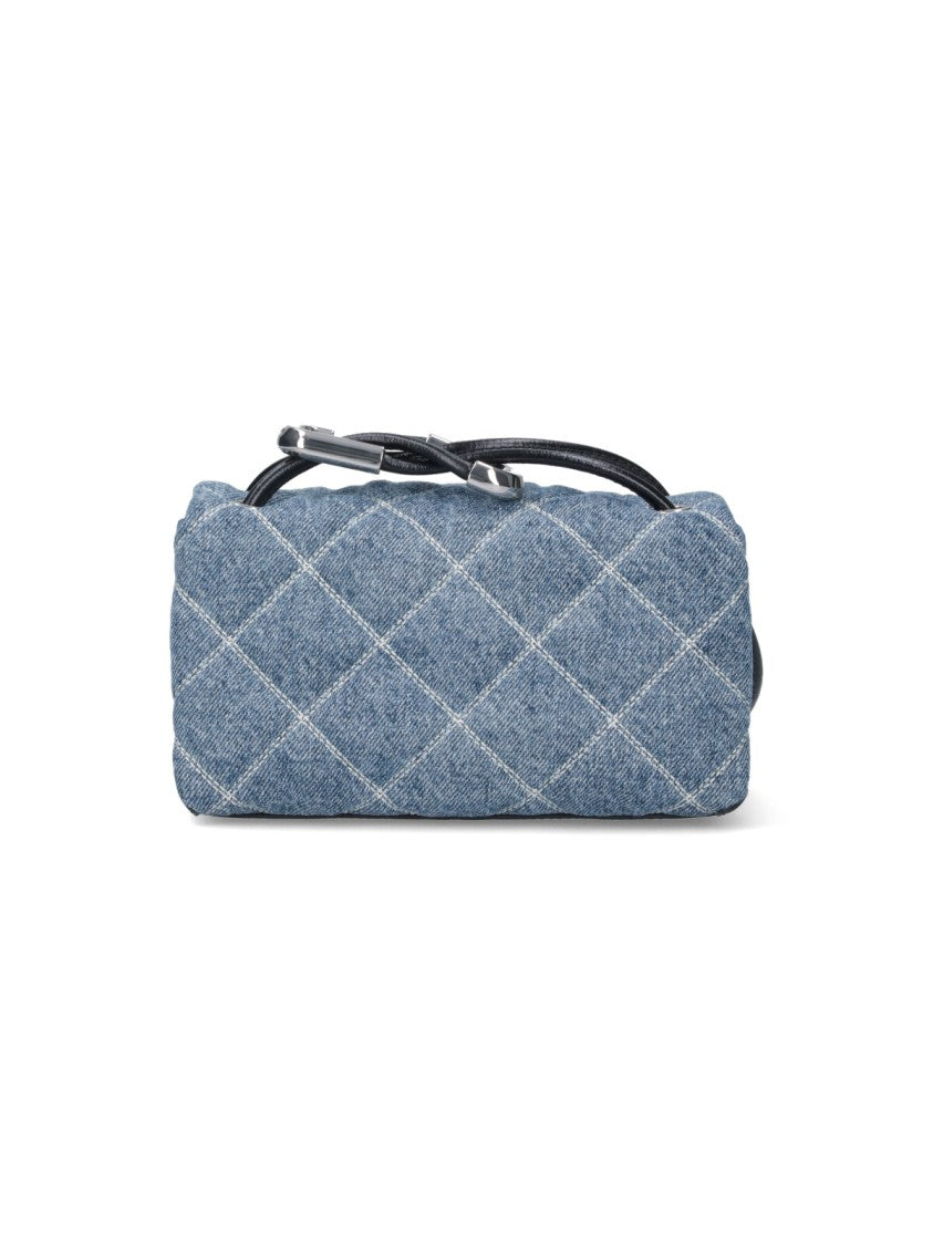 Marc Jacobs The Quilted Dual Chain Mini Shoulder Bag Denim