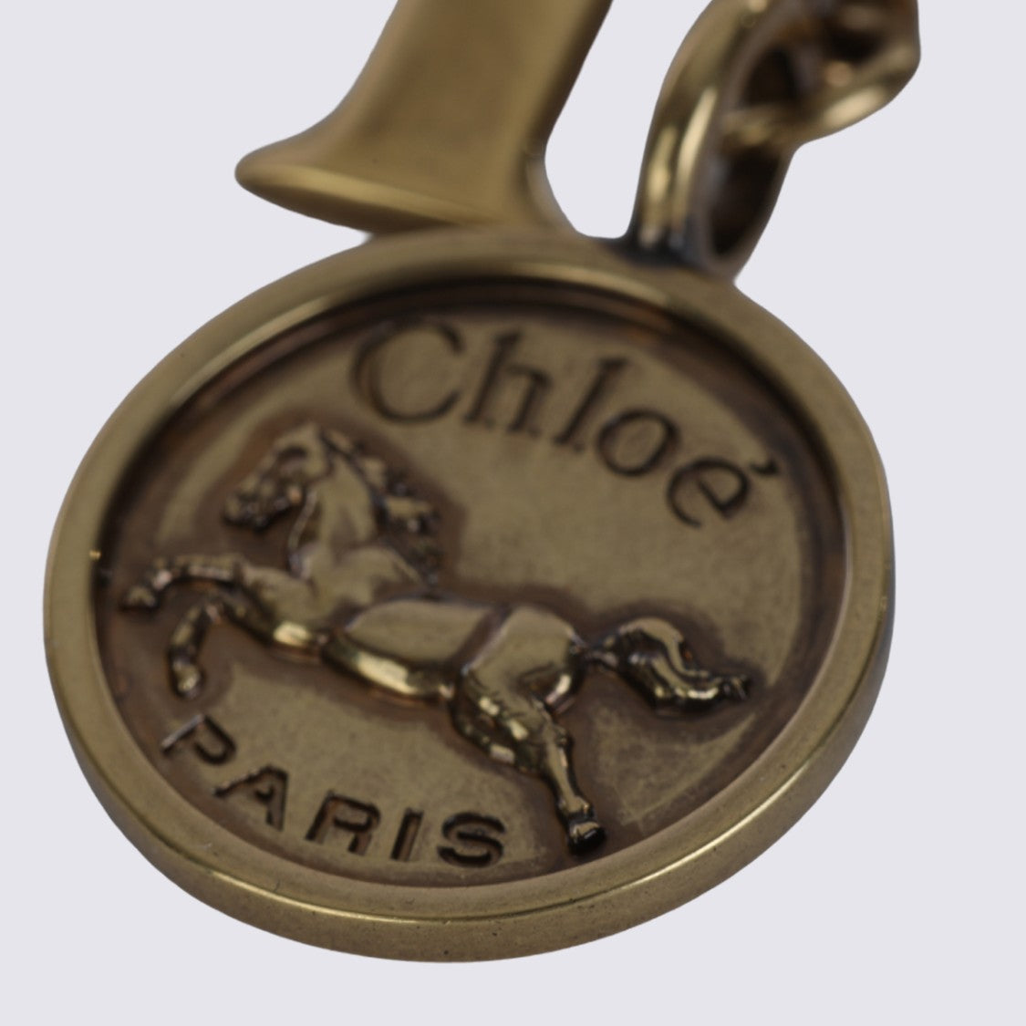 Chloé Antique Gold-Tone Charm Keychain With Vintage-Inspired Elements