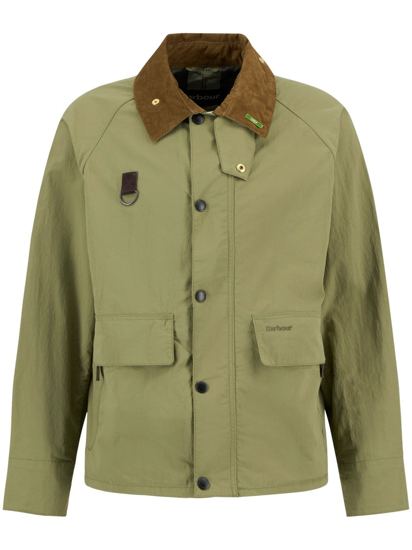 Barbour Spey Jacket With Corduroy Collar And Relaxed Fit
