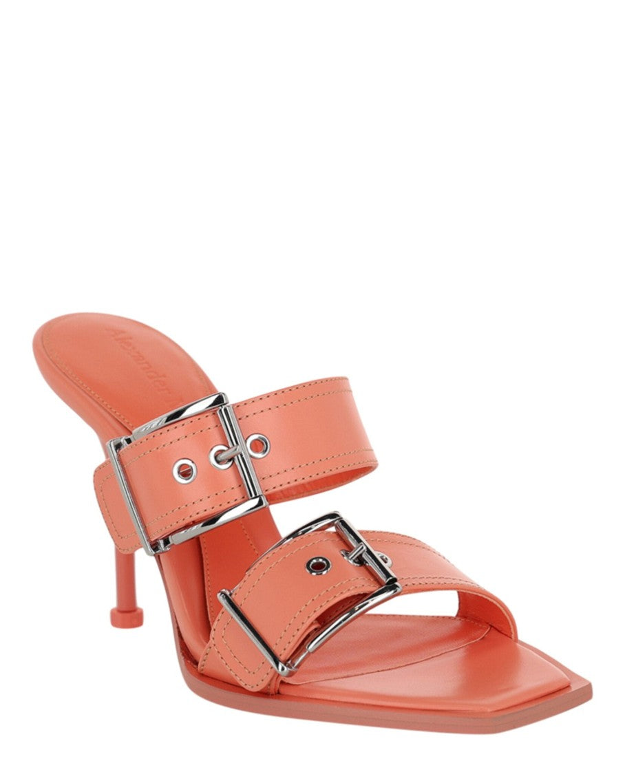 Alexander Mcqueen Boxcar Leather Heel Sandals