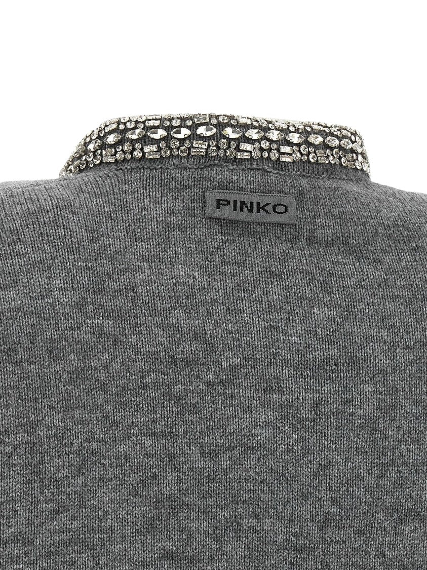 Pinko Colonia Jewel Collar Wool-Blend Cardigan