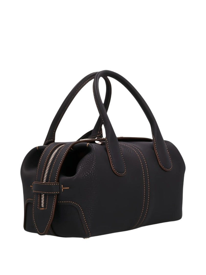 Tod's Black Dbk Bauletto Mini Pebbled Calf Leather Tote Bag