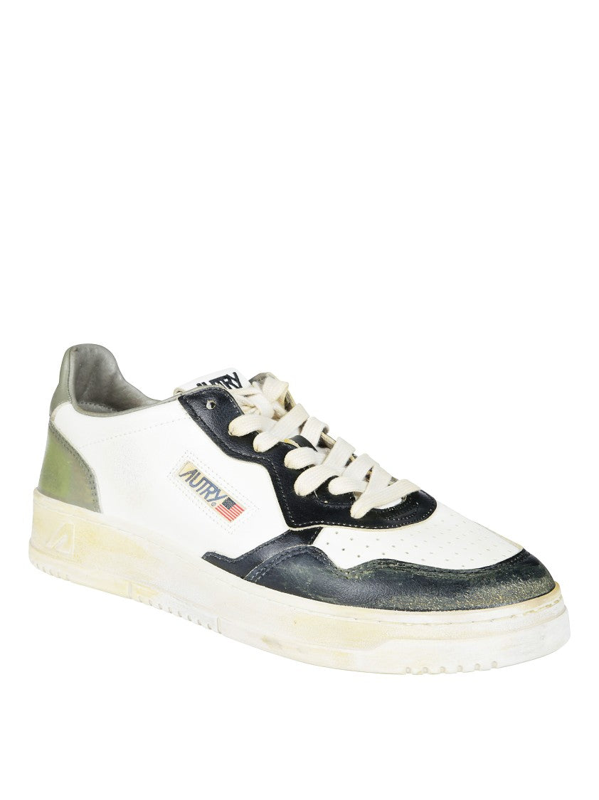 Autry White Black Overlays Low-Top Sneakers