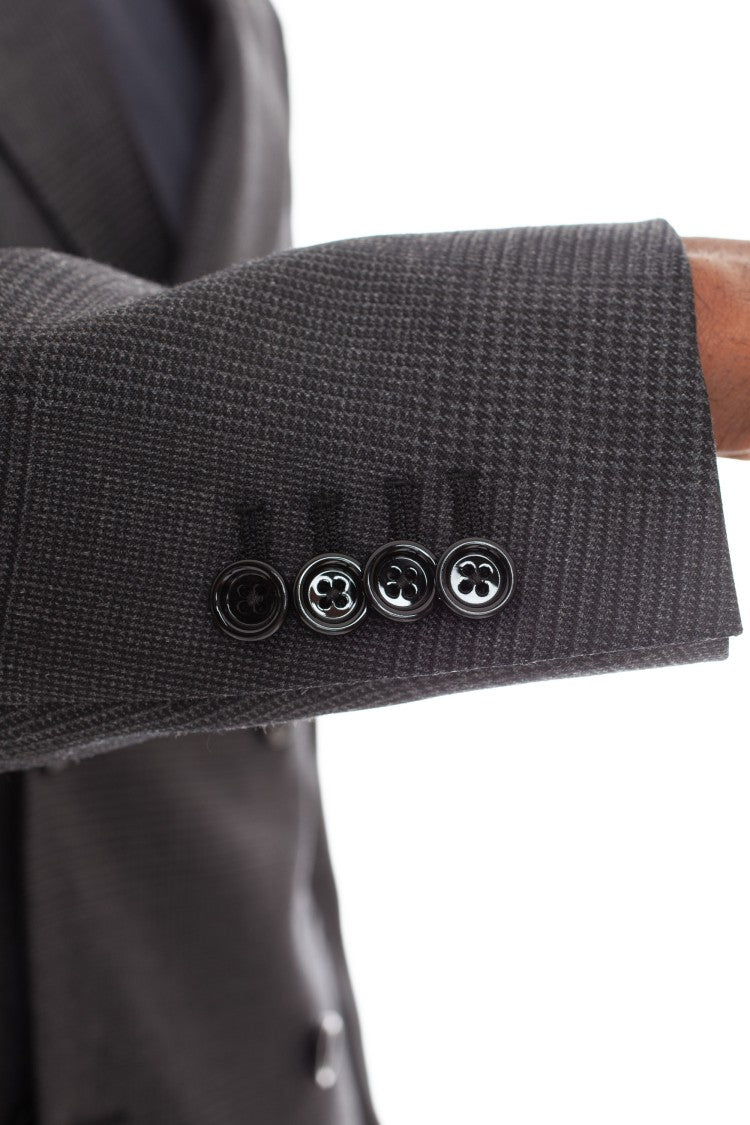 Lardini Double-Breasted Wool Check Suit