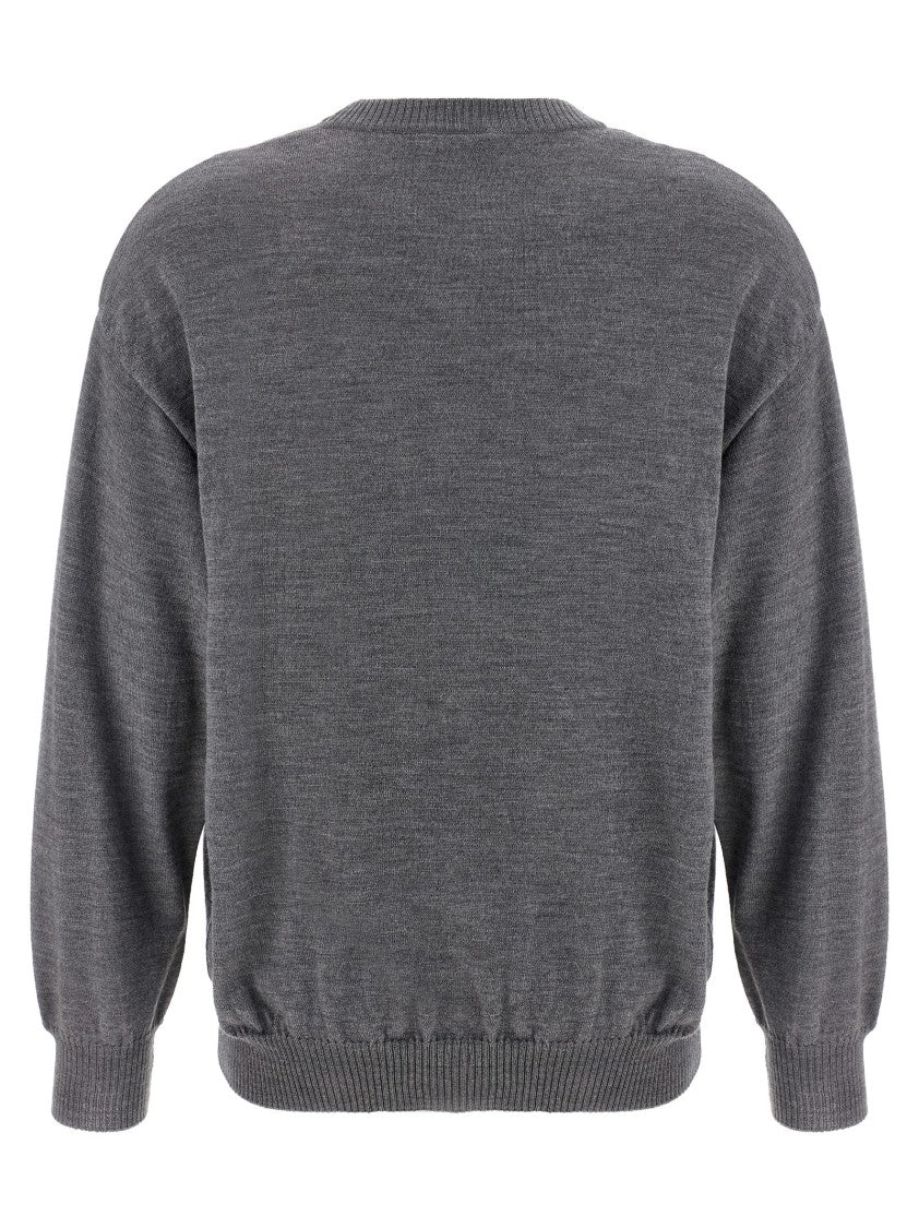 Moschino Intarsia Grey Wool Sweater
