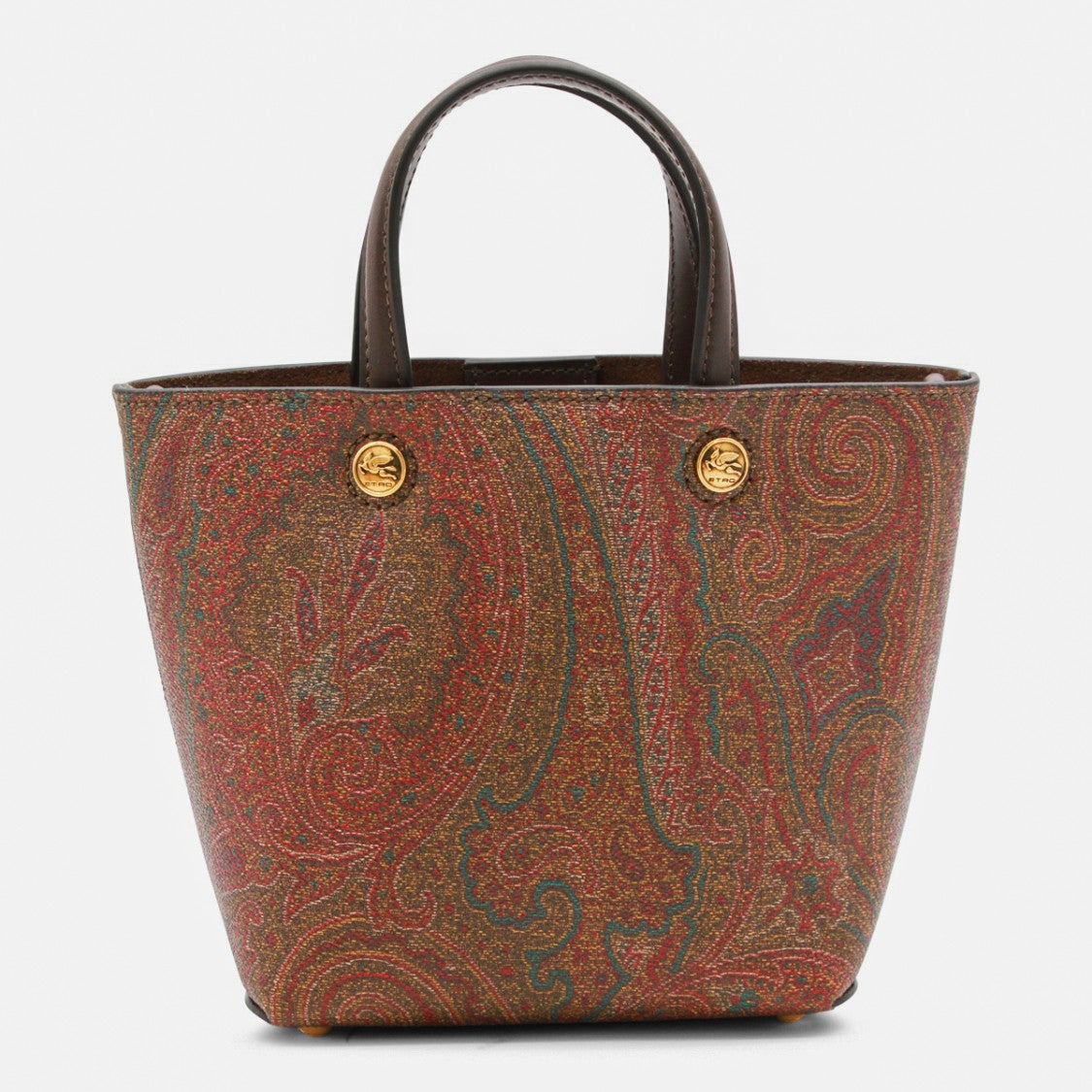 Etro Structured Tote Bag With Paisley Pattern And Gold Accents