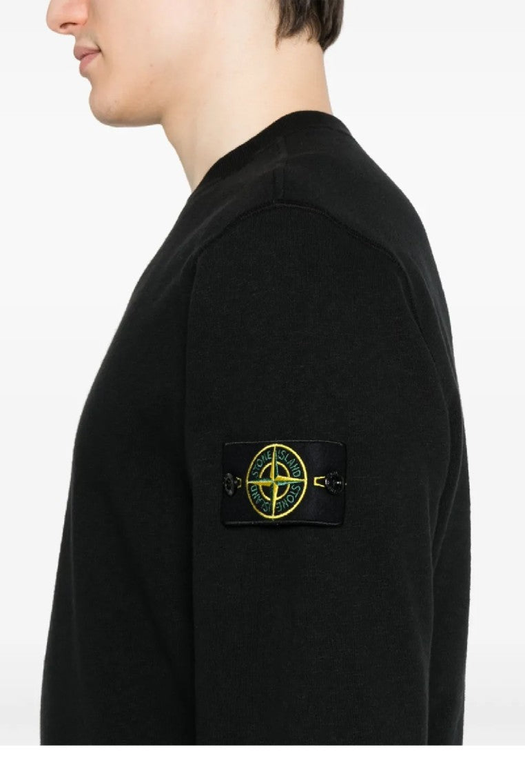 Stone Island Relaxed-Fit Black Crewneck Sweatshirt