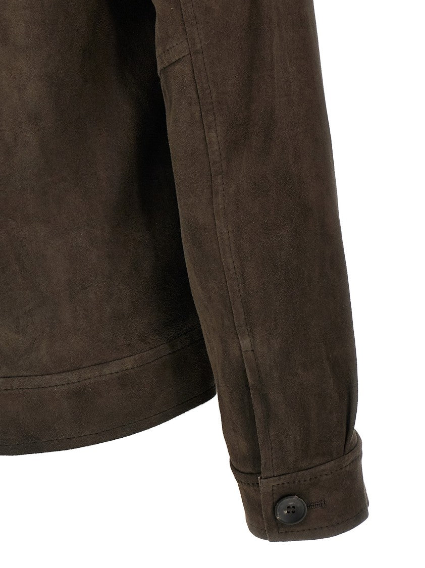 Giorgio Brato Vegetable Tanned Suede Jacket With Classic Collar