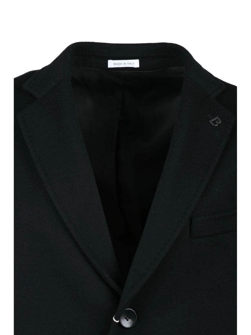 Breras Milano Black Virgin Wool Coat