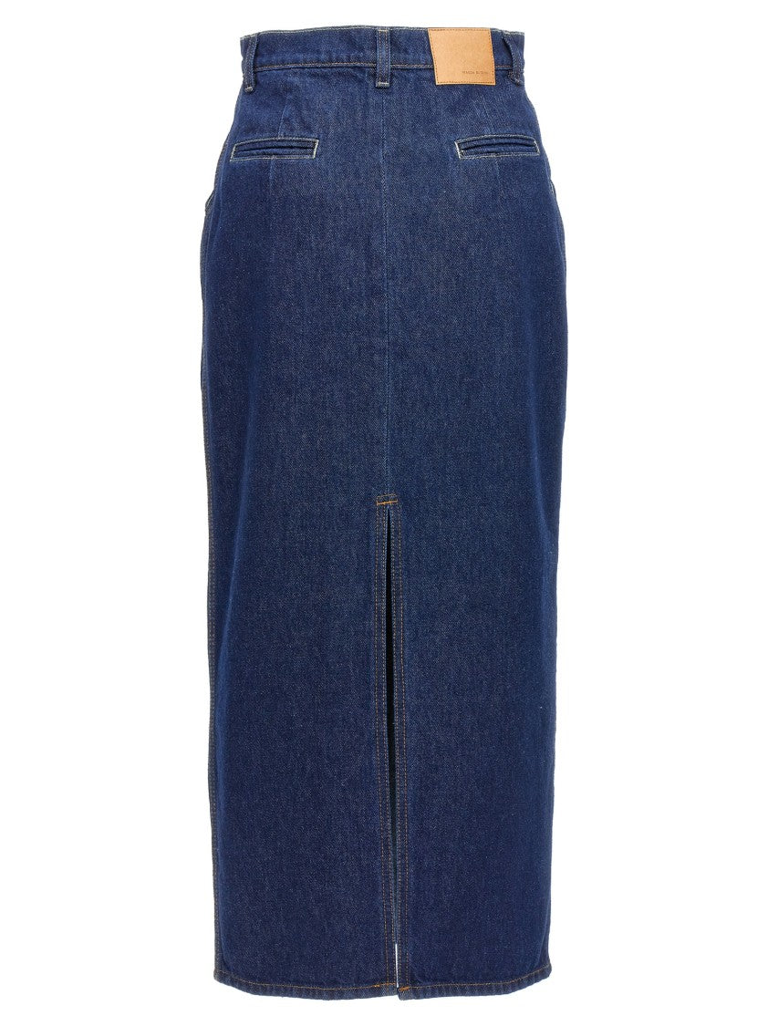 Magda Butrym Long Denim Skirt With Back Split