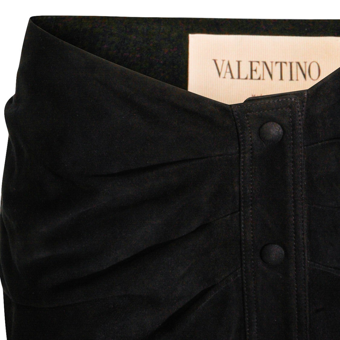 Valentino Black Silk High Waist Midi Skirt