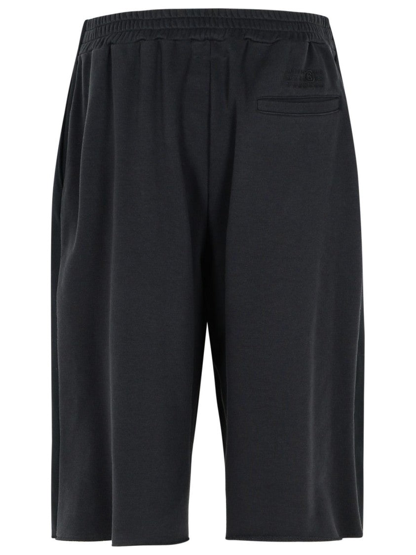 Mm6 By Maison Margiela Black Virgin Wool Bermuda Shorts