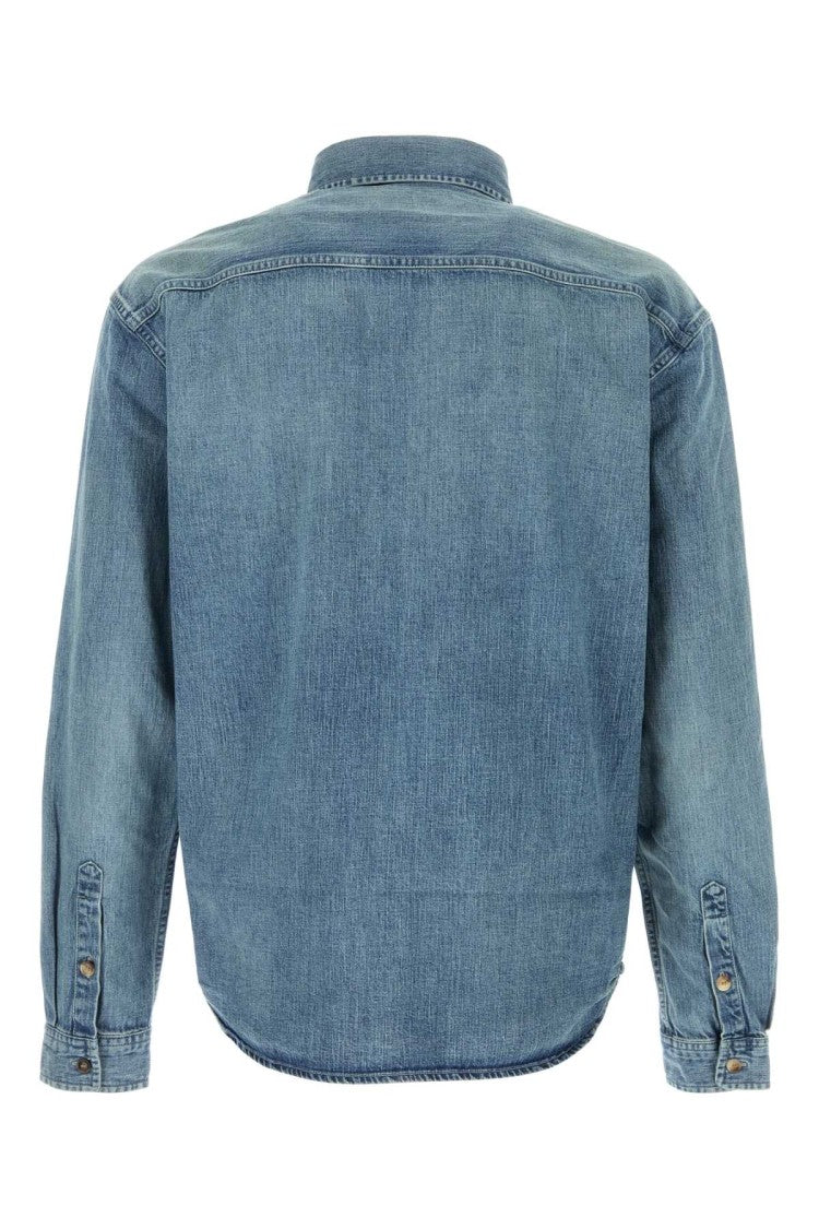 Saint Laurent Vintage-Inspired Light Wash Denim Shirt