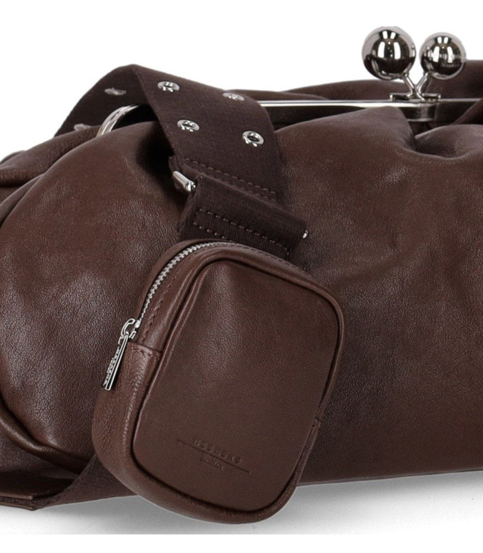 Max Mara Pasticcino Cristin Large Dark Brown Clutch