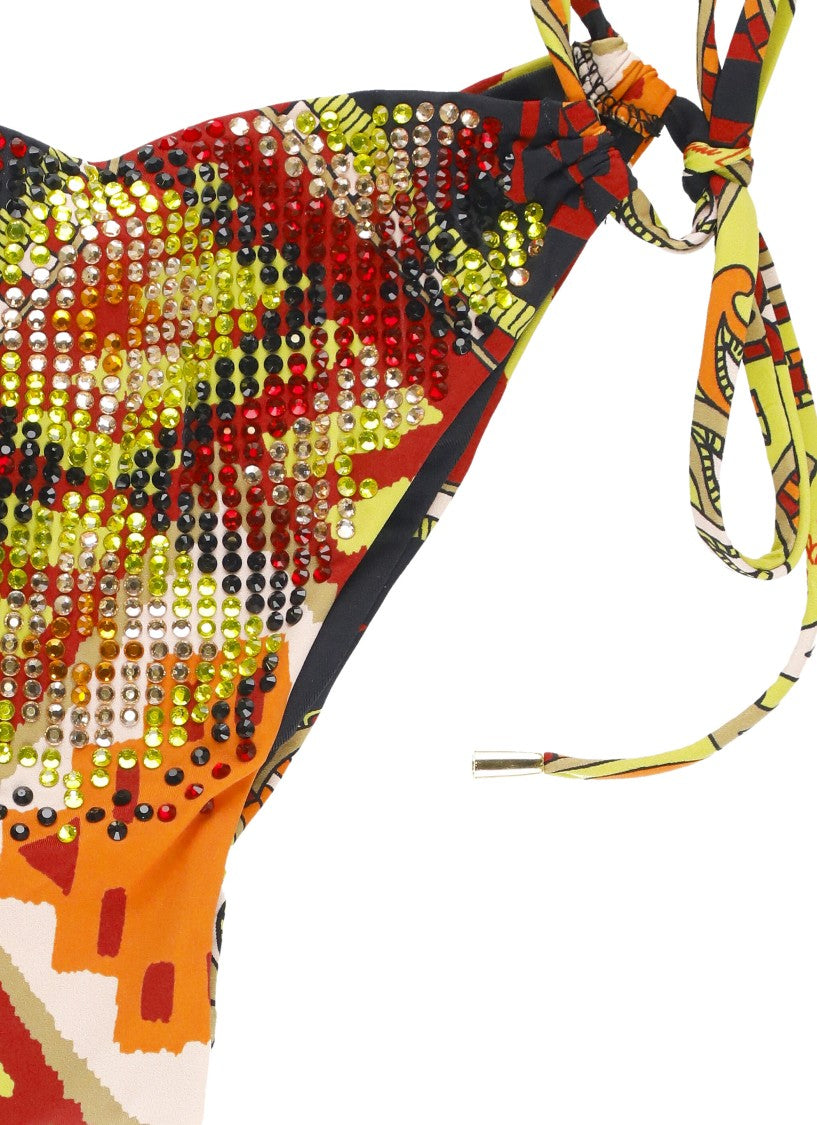 Miss Bikini Triangle Multicolor Bikini With Strass Detailing