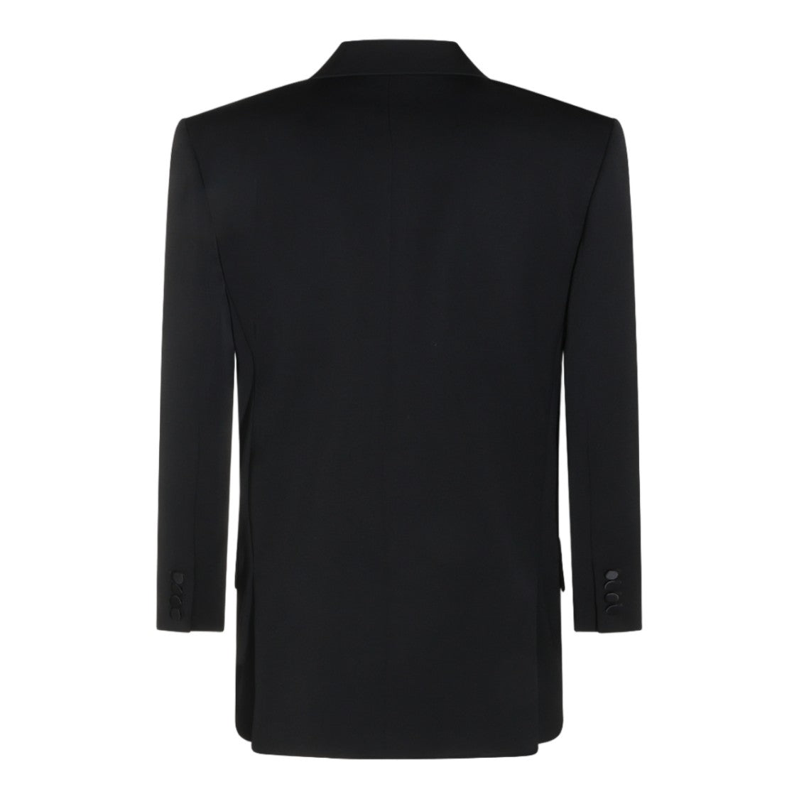 Saint Laurent Double-Breasted Satin Shawl Collar Blazer