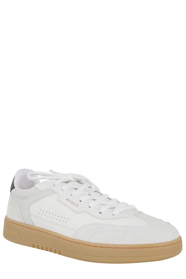 Axel Arigato White Gray Dice T Toe Metallic Logo Suede-Blend Sneakers