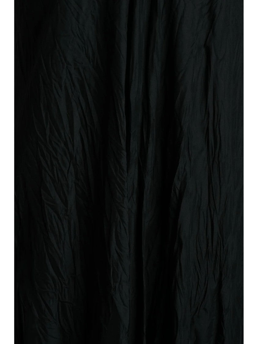 Erika Cavallini Black Fluid Silk Halter-Neck Tie Long Dress