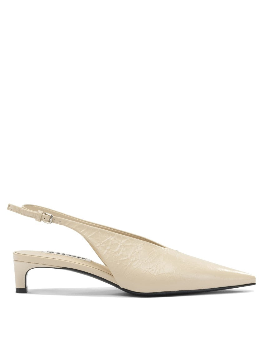 Jil Sander Pointed Toe Leather Slingbacks