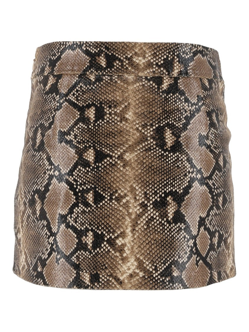 Ermanno Scervino Snakeskin Pattern Fitted Silhouette Mini Skirt