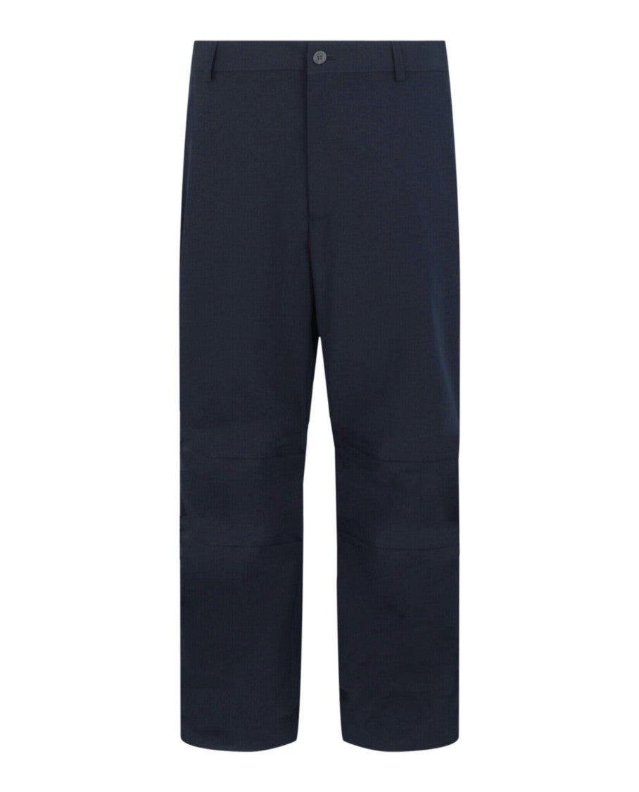 Ferragamo Mid Rise Loose Fit Straight-Leg Pants With Stitched Creases