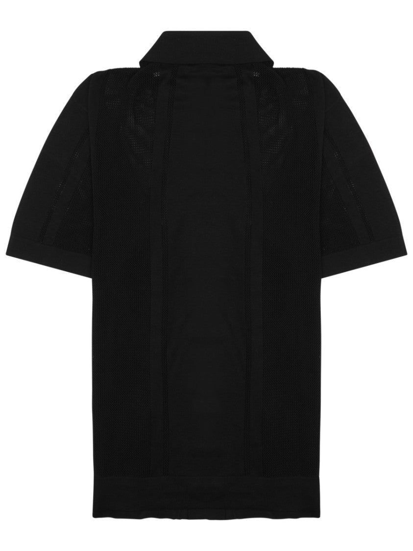 Paolo Pecora Milano Casual Short-Sleeved Black Shirt With Textured Patterns