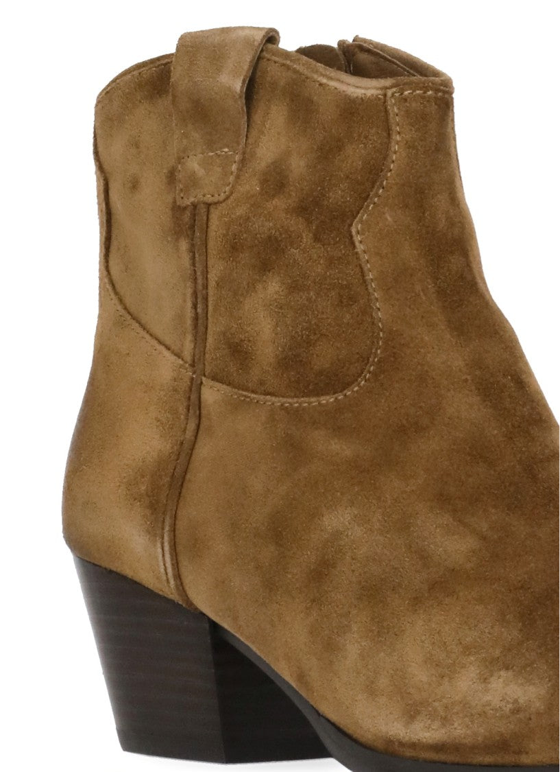 Ash Brown Fame Arrow-Toe Suede Boots