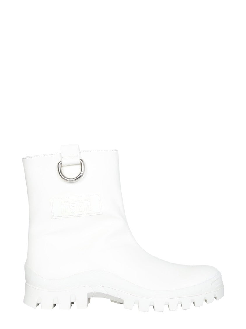 Msgm Mid-Calf White Rain Boots