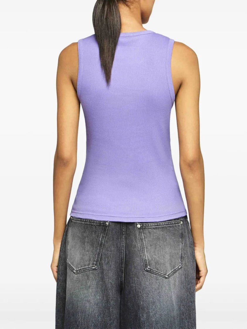 J. W. Anderson Lavender Purple Logo-Embroidered Top