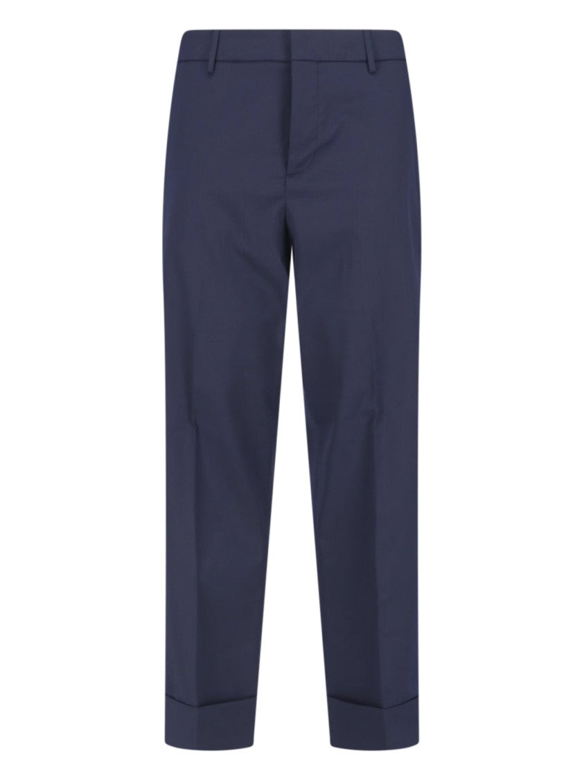 Cruna Grey Tailored Cropped Cuffed Trousers