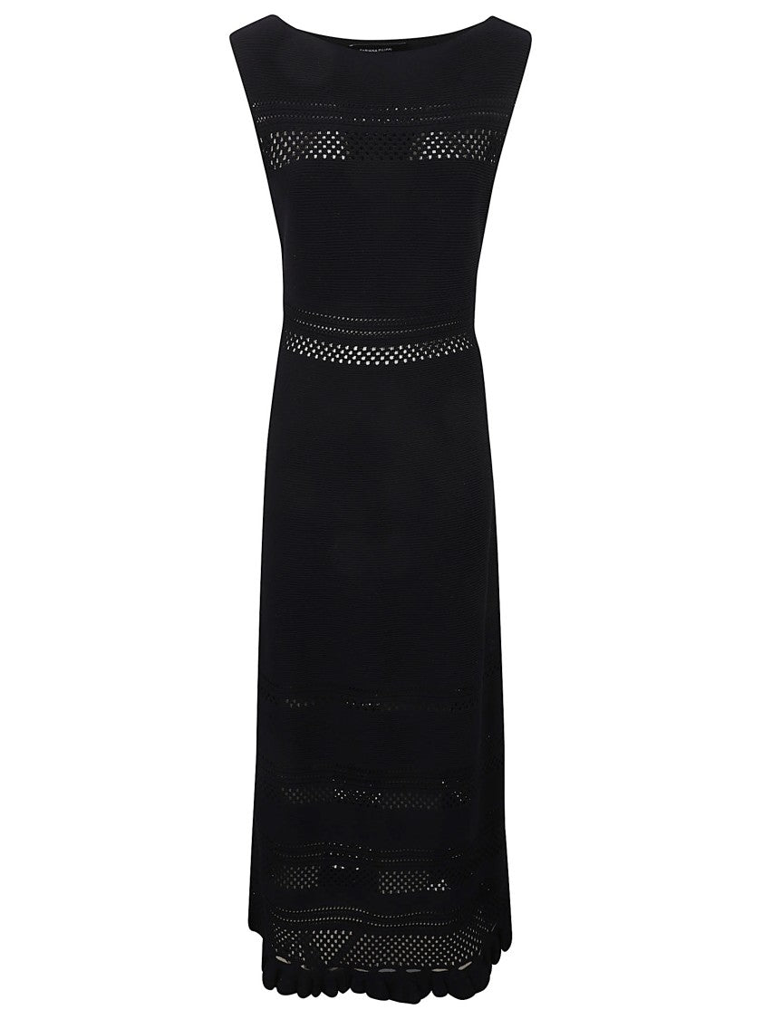 Fabiana Filippi Open-Knit Maxi Dress With Ruffled Hem