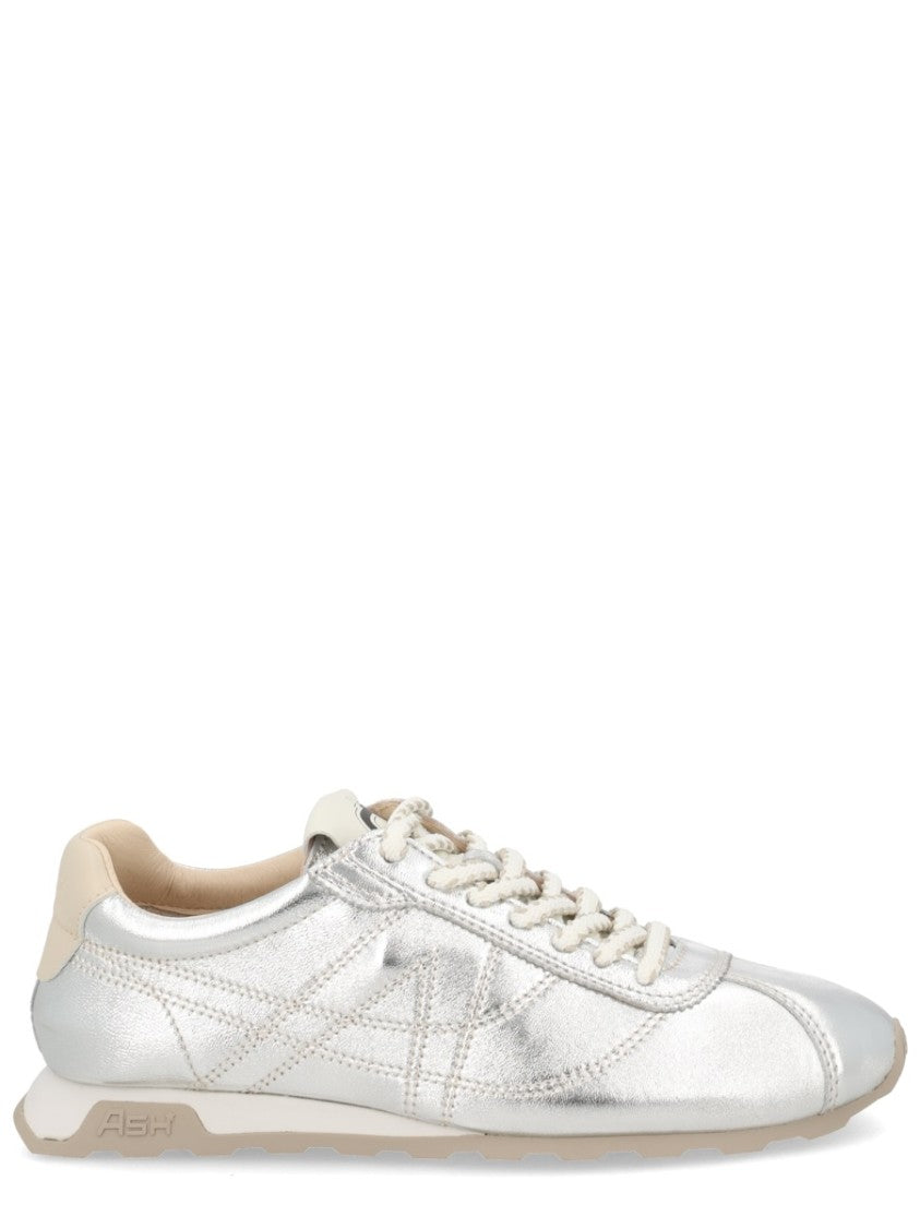 Ash Killbill Calfskin Metallic Silver Sneakers