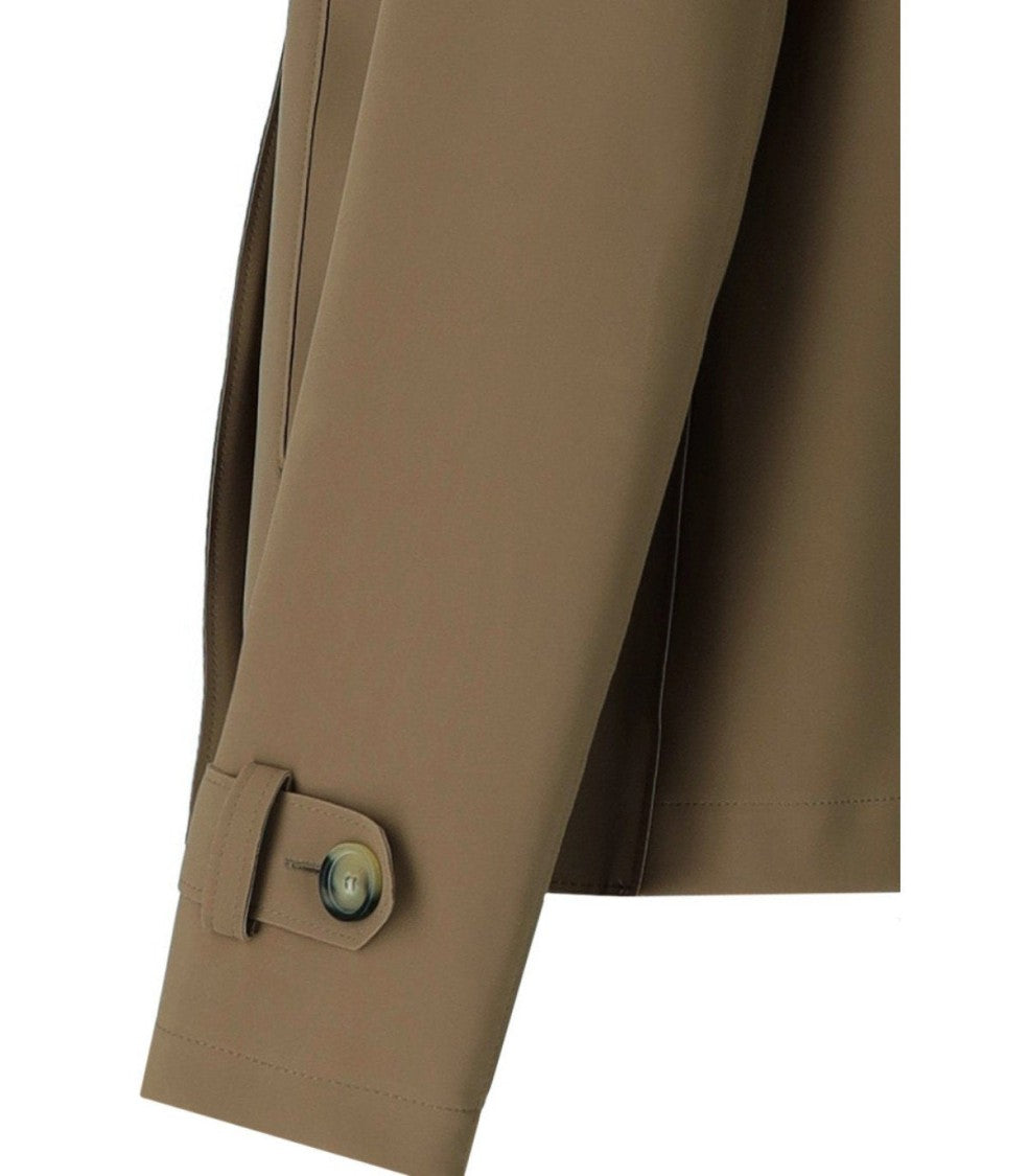 Harris Wharf London Tobacco Scuba Cropped Trench