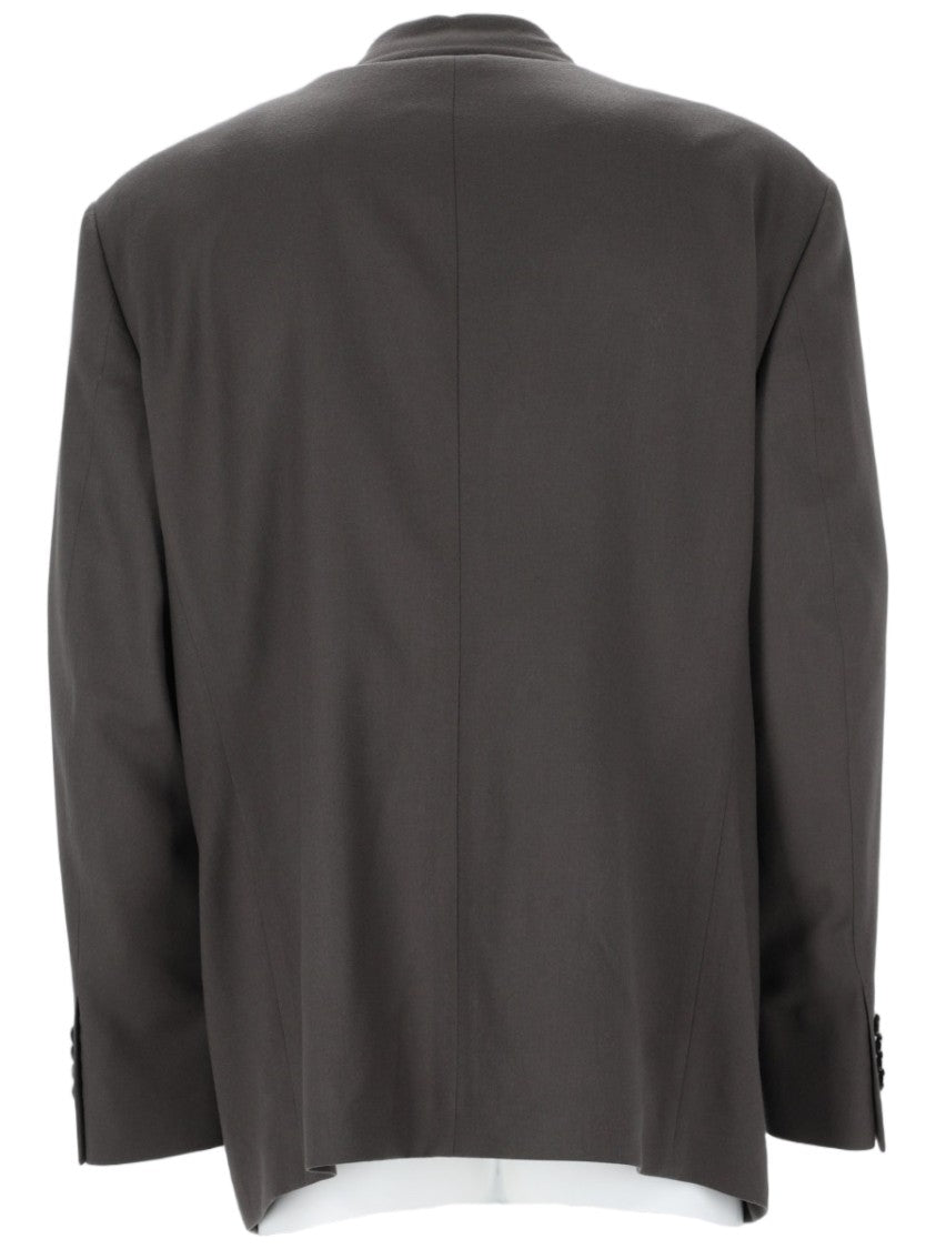 Giorgio Armani Double-Breasted Oversized Virgin Wool Blazer