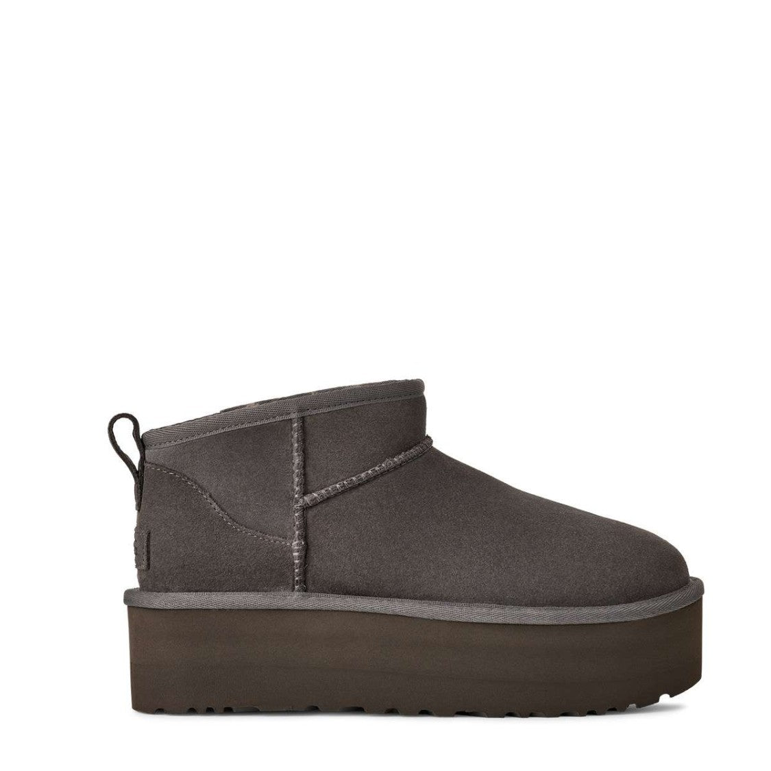 Ugg Charcoal Suede Classic Ultra Mini Platform Ankle Boots