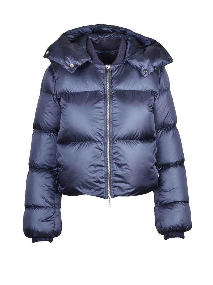 Add Blue Polyamide Short Down Jacket