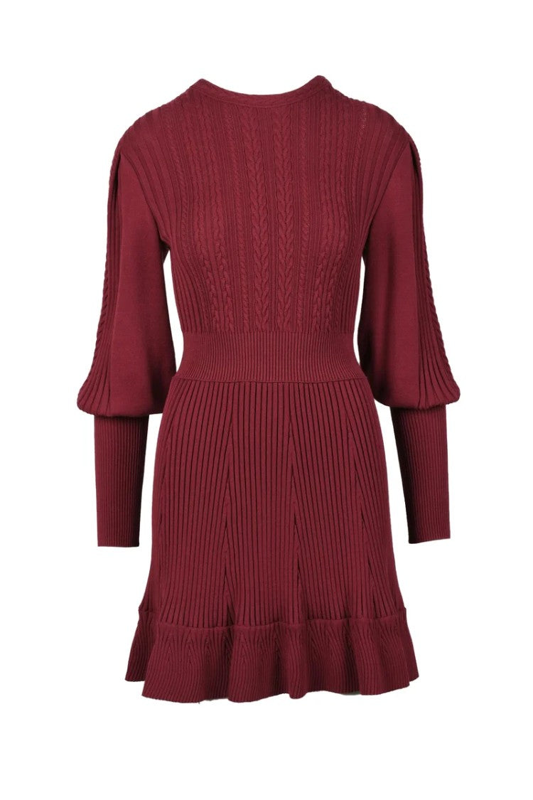 Antonino Valenti Knit Dress With Puff Sleeves - Red